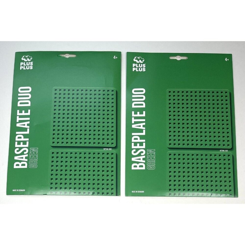 Lot 2 pkgs PLUS PLUS Green 4.5" Square BASEPLATE DUO Building 2D 3D NIP NEW